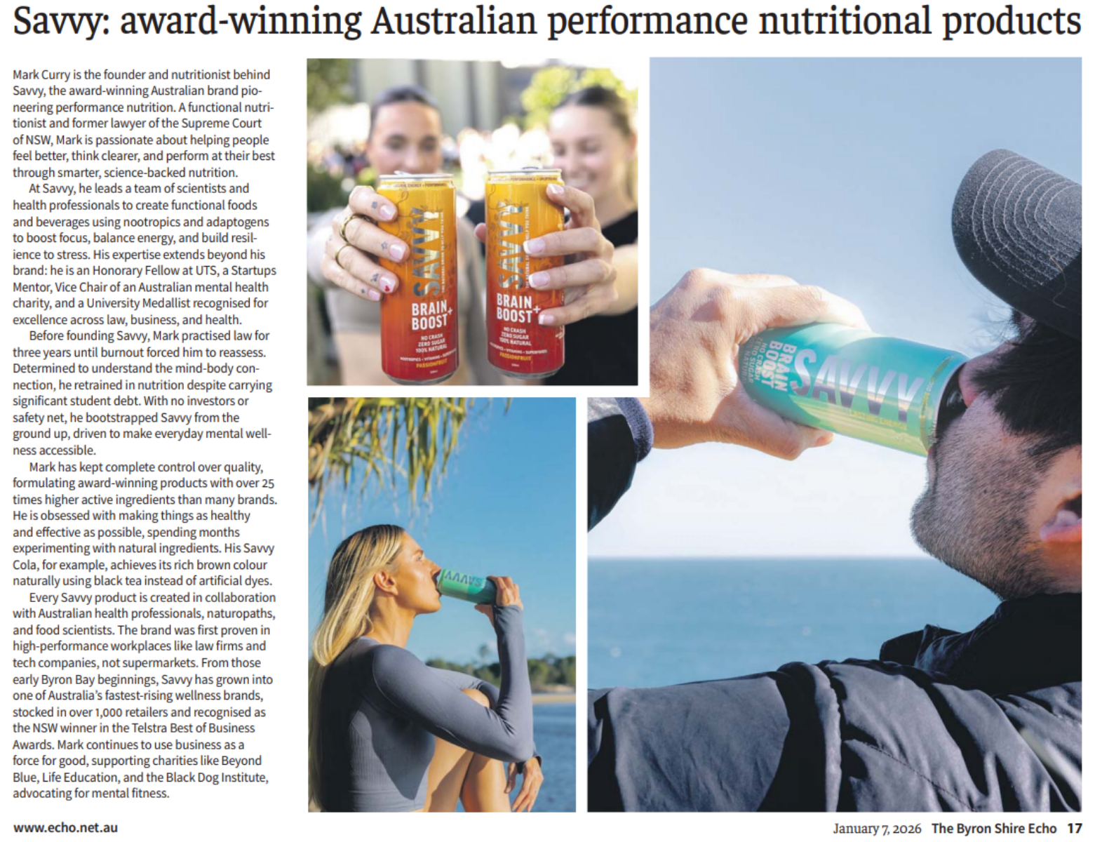 Savvy: award-winning Australian performance nutritional products