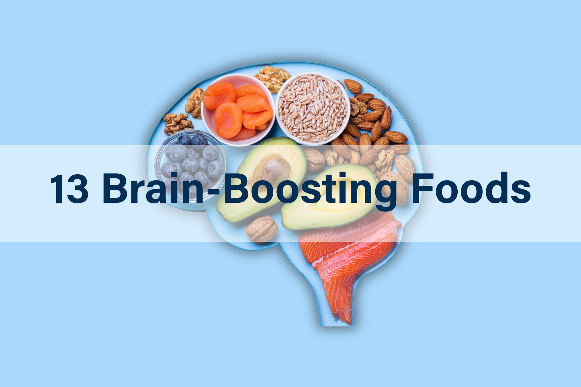 Brain-boosting foods illustration inside brain shape