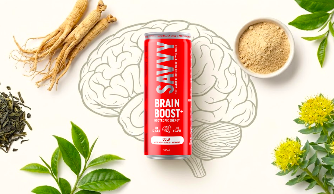 Savvy Brain Boost: Calm Energy in a can