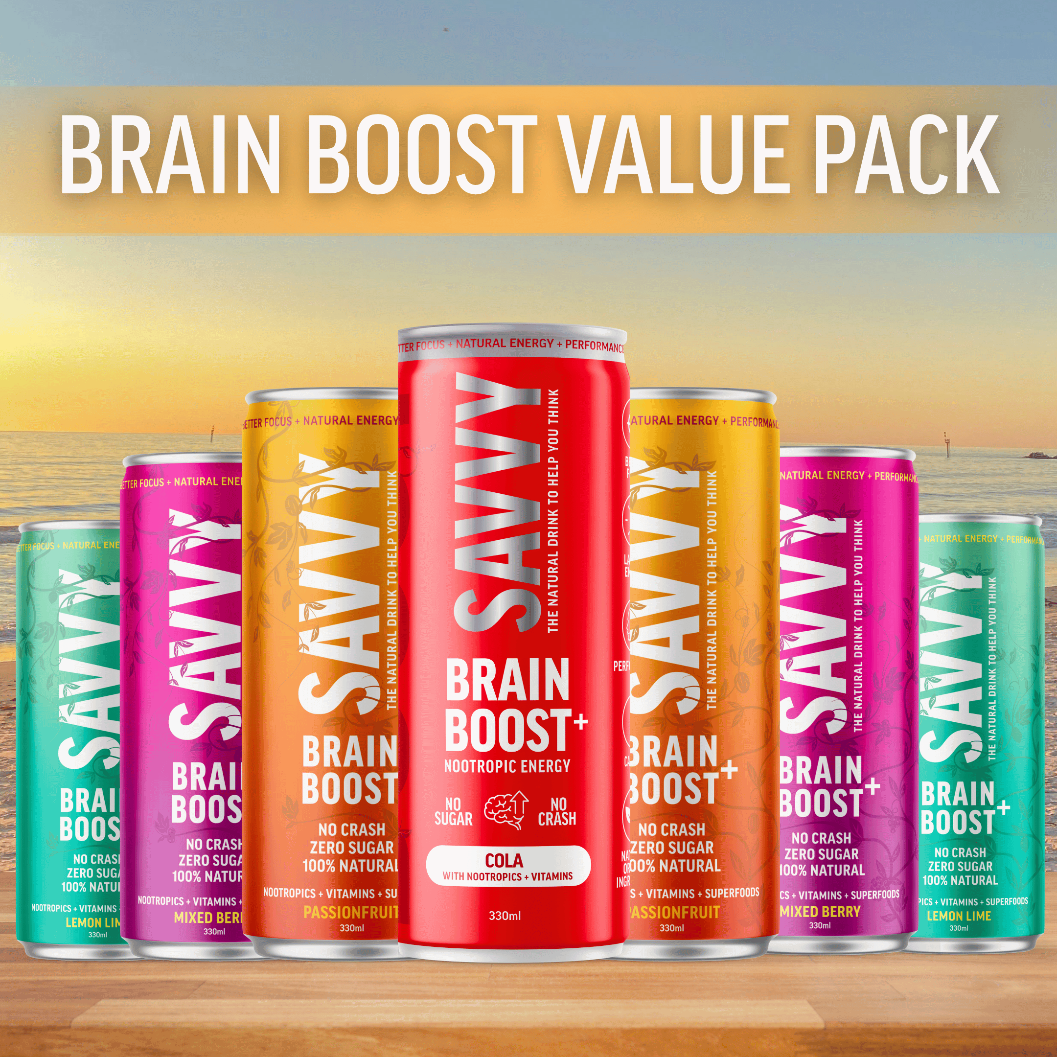 Savvy Brain Boost Nootropic Drink | Focus + Energy + Mood | No Sugar ...