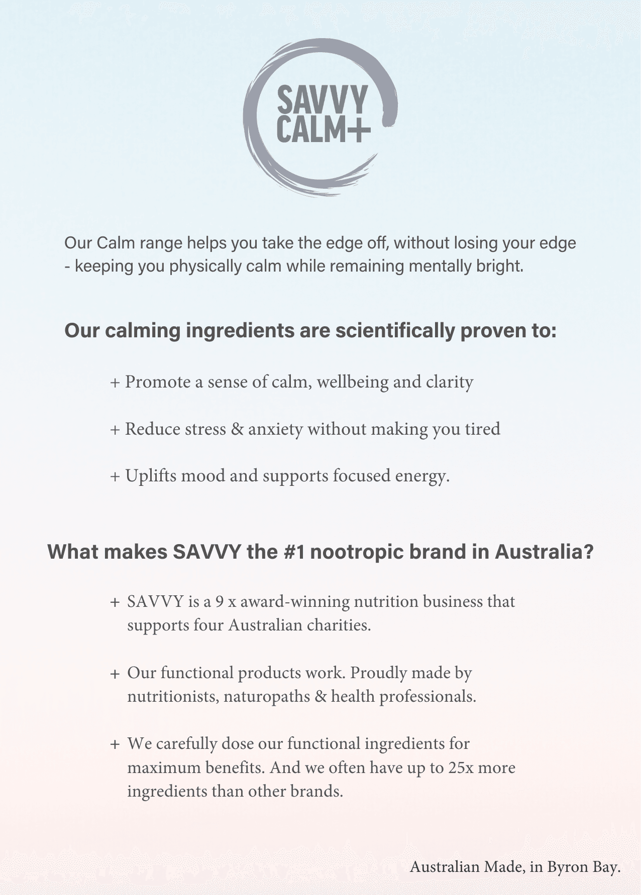 Calm+ Water Functional Mental Health Supplement - Savvy Beverage