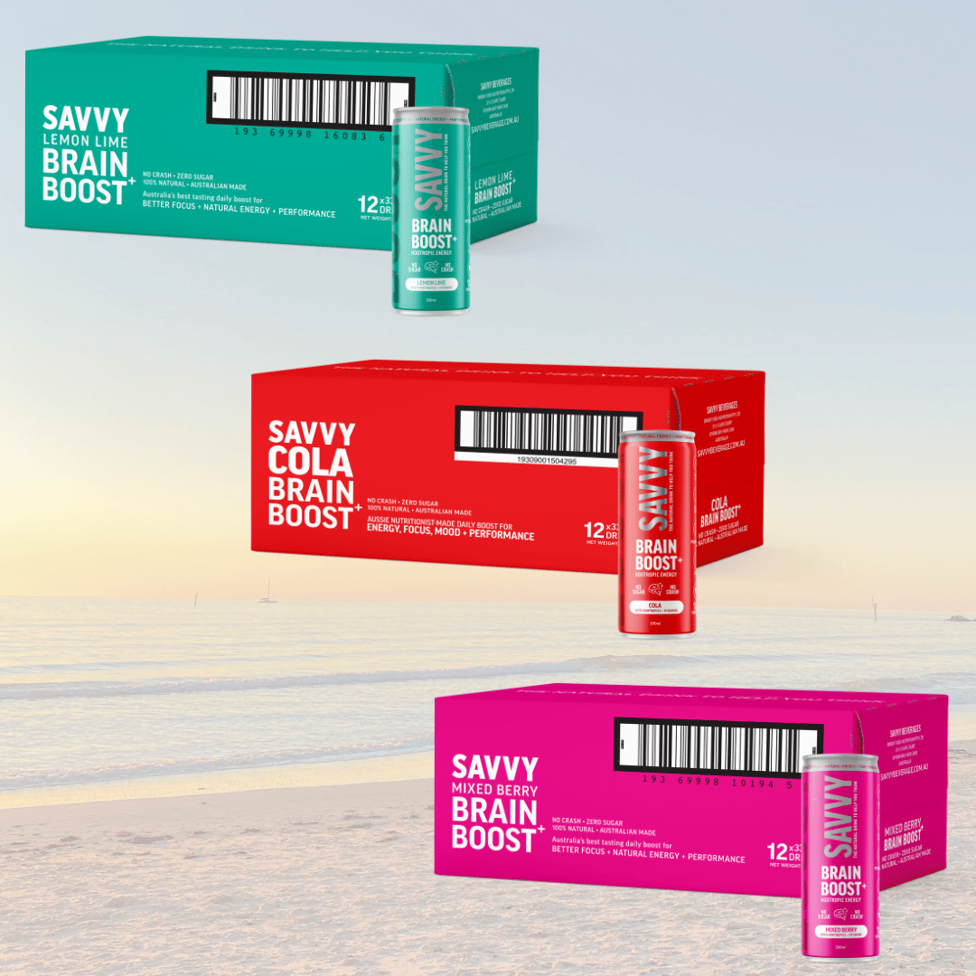 Savvy Brain Boost Nootropic Drink | Focus + Energy + Mood | No Sugar Savvy Beverage Savvy Brain Boost Nootropic Drink | Focus + Energy + Mood | No Sugar Savvy Beverage