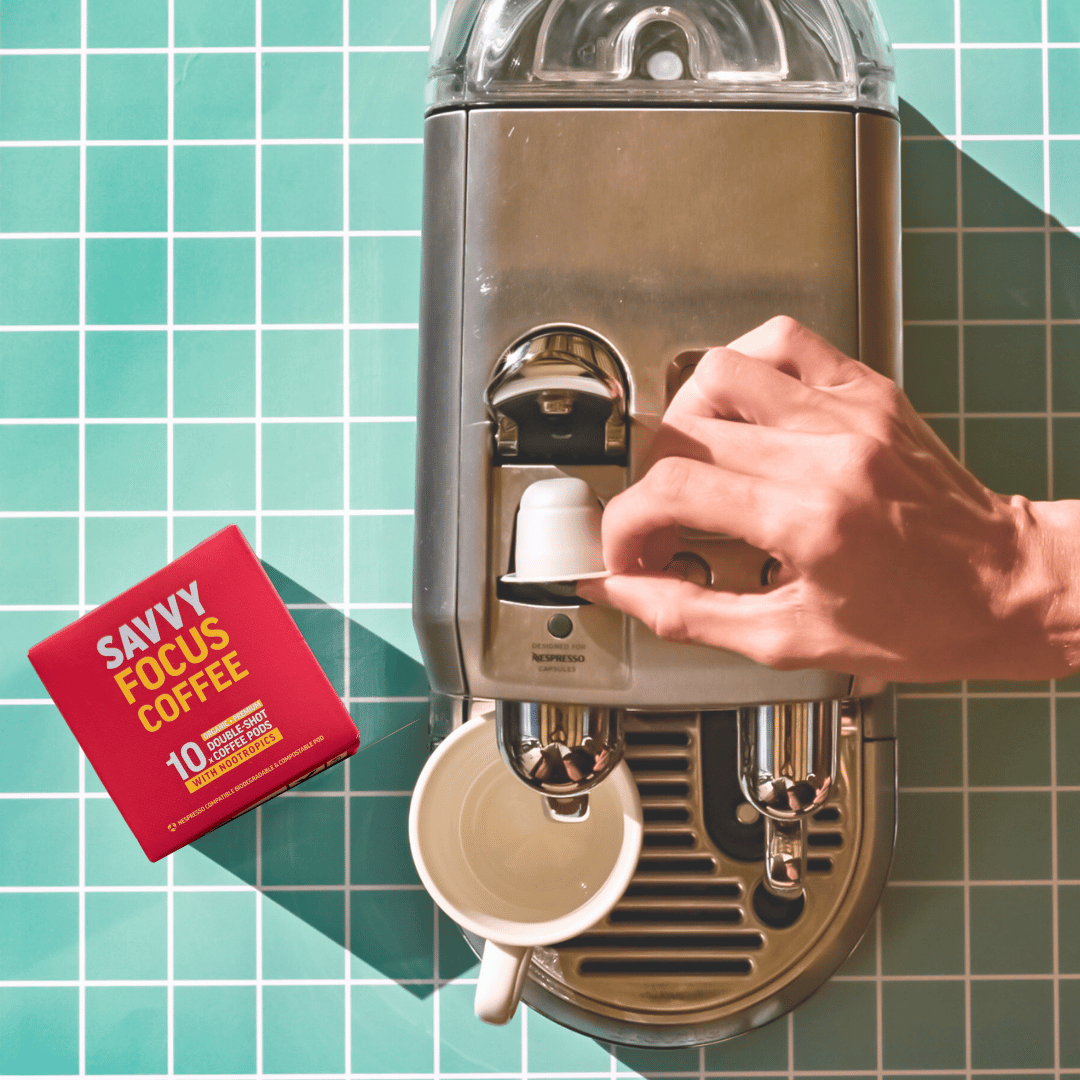 Coffee Pod Machine + 80 Double-Shot Nootropic Coffee Bundle Subscription