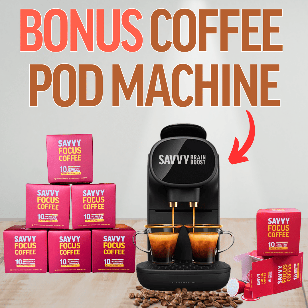 Coffee Pod Machine + 80 Double-Shot Nootropic Coffee Bundle Subscription