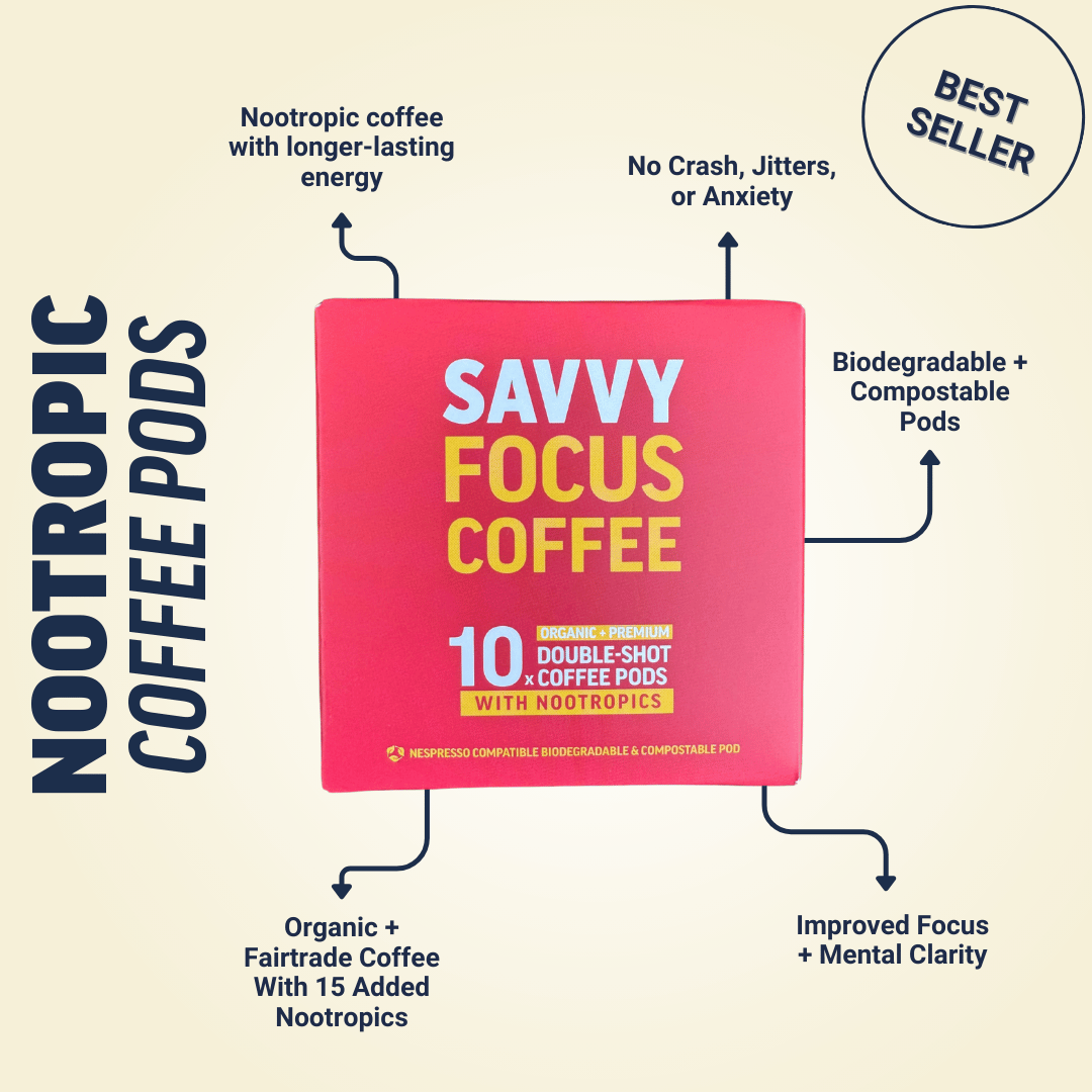 Coffee Pod Machine + 80 Double-Shot Nootropic Coffee Bundle Subscription