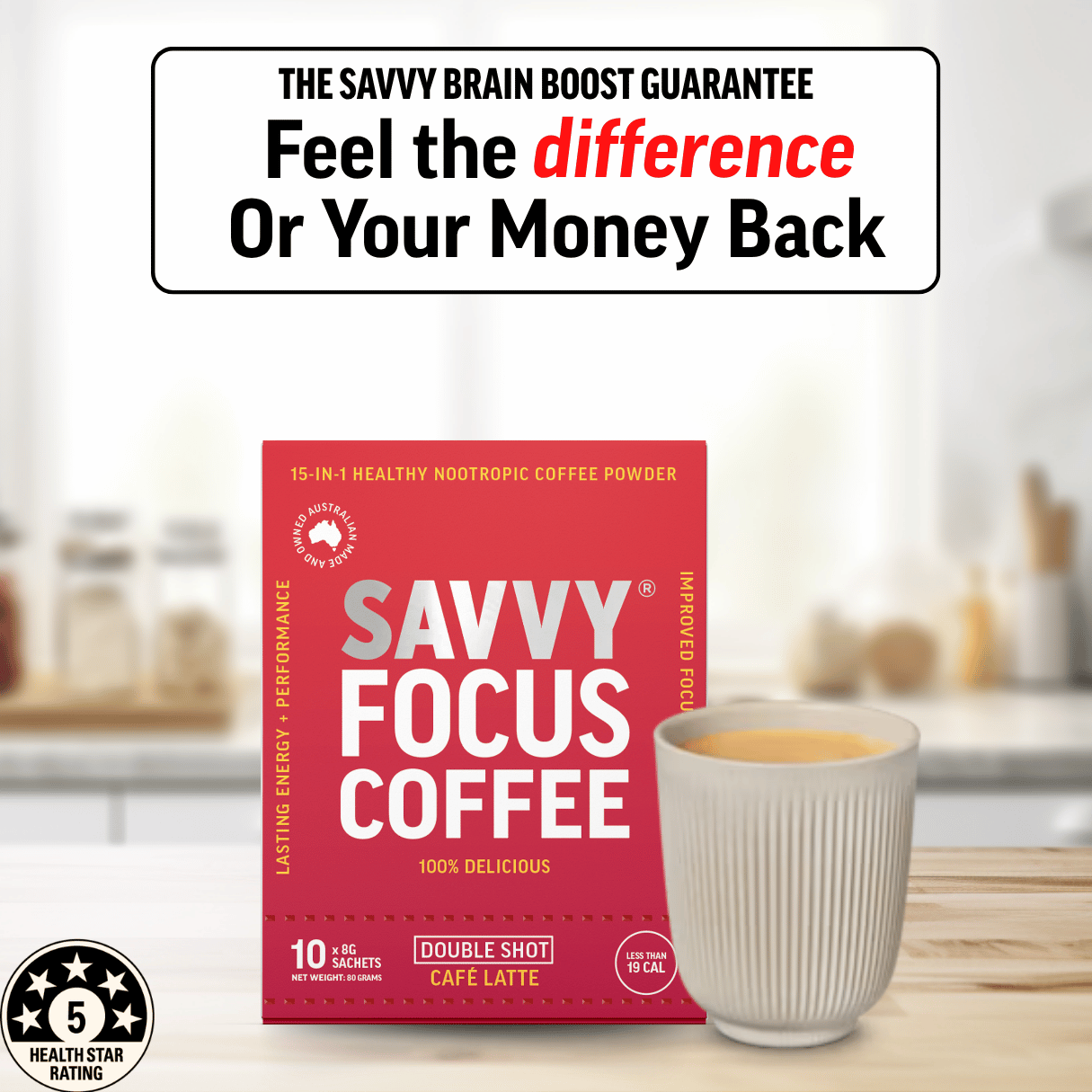 Nootropic Focus Coffee Powder - Naturally Sweetened Sachets